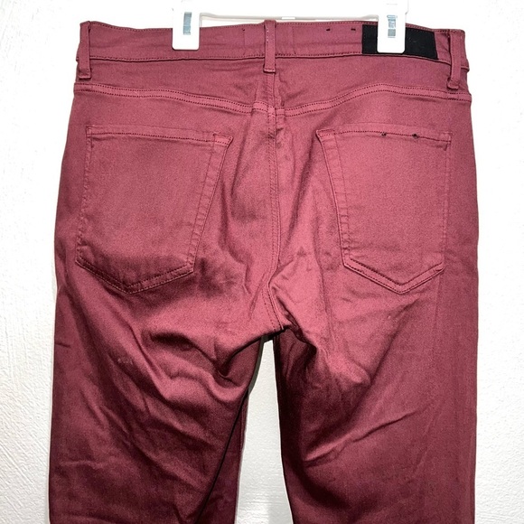 7 For All Mankind Live Sport Slimmy Burgundy Red Jeans Women Size 33 - Picture 4 of 7